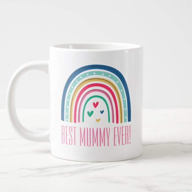 Caneca De Café Grande Melhor Mãe de Sempre Arco-íris (Esquerda)