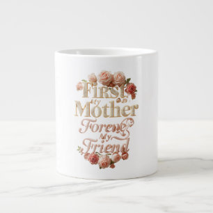 Caneca De Café Grande Melhor Mãe de Todos os Tempos Design de Coração 3D