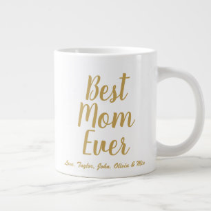 Caneca De Café Grande Melhor Mãe Nunca - Script personalizado em ouro p