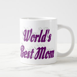 Caneca De Café Grande Melhor Mãe roxo texto metade