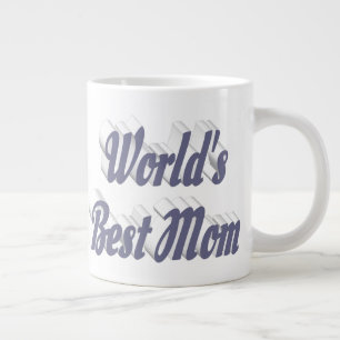 Caneca De Café Grande Melhor Mãe texto cinza metade