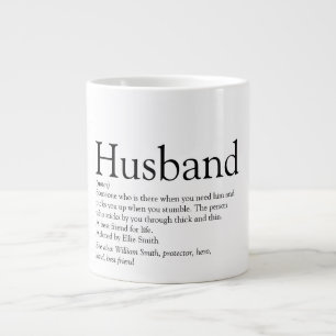Caneca De Café Grande Melhor Marido do Mundo Citação Divertida em Preto 