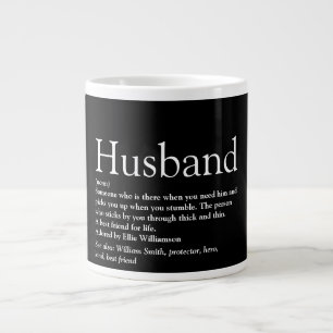 Caneca De Café Grande Melhor Marido do Mundo em Preto e Branco Citação D