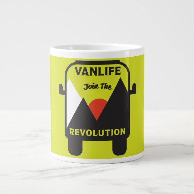 Caneca De Café Grande Melhor nômade da vida na van (Frente)