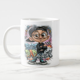 Caneca De Café Grande Melhor Pai com Grafite Fresco