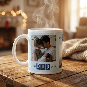 Caneca De Café Grande Melhor Pai de Todos 3 Foto Tipografia Legal