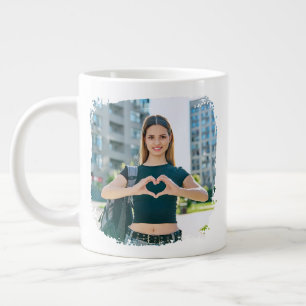Caneca De Café Grande Melhor Pai de Todos os Tempos Foto com Borda Grung