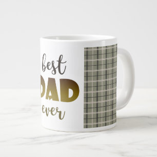 Caneca De Café Grande Melhor Pai de Todos os Tempos, Padrão Tartan, Dia