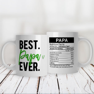 Caneca De Café Grande Melhor Papa Verde + Fatos Nutricionais,