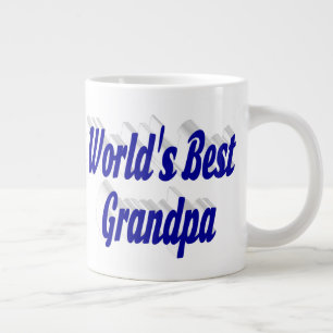 Caneca De Café Grande Melhor texto azul do avô