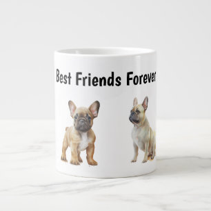 Caneca De Café Grande Melhores Amigos para Cães Franceses