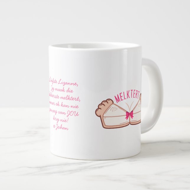 Caneca De Café Grande MELKTERT Afrikaanse Boeremeisie Personalizado (Frente Esquerda)