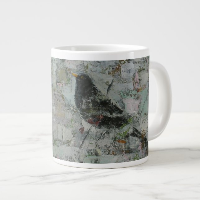 Caneca De Café Grande Melro na árvore (Frente Esquerda)