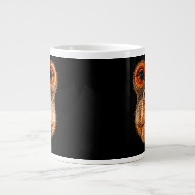 Caneca De Café Grande Meme do Macaco Pensativo (Frente)