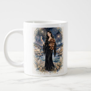 Caneca De Café Grande Menina beijando cachorrinho Poodle–Mãe de Poodle
