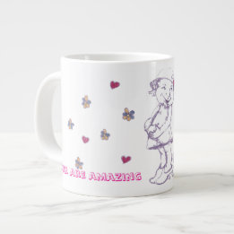 Caneca De Café Grande Menina fofa brincando de vestir