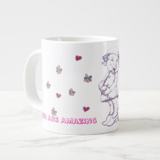 Caneca De Café Grande Menina fofa brincando de vestir