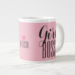 Caneca De Café Grande Menina Mug Chefe Nome Personalizado Cor de Rosa<br><div class="desc">Mug com mensagem e lugar para nome. Certifique-se de adicionar seu próprio nome/texto antes de fazer o pedido.</div>