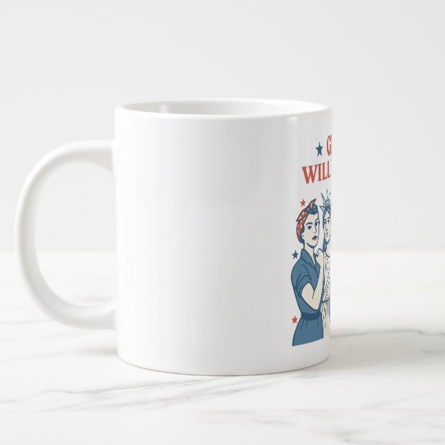Caneca De Café Grande Meninas Serão Meninas No Dia 4 De Julho (Esquerda)