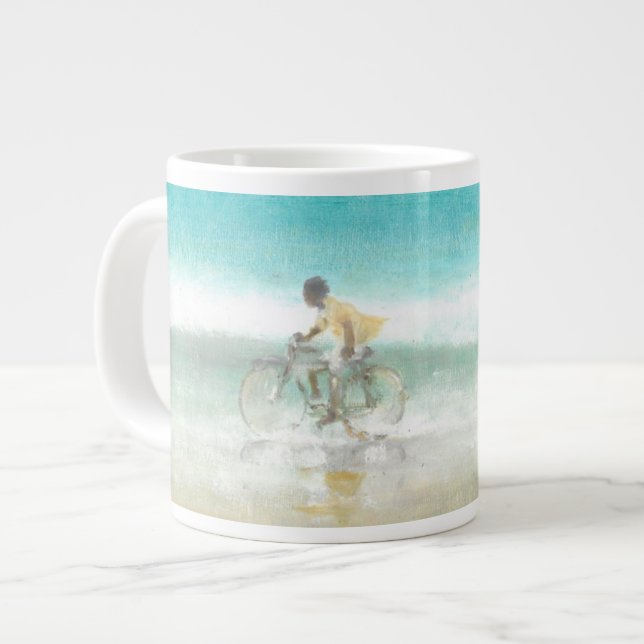 Caneca De Café Grande Menino na bicicleta 3 (Frente Esquerda)