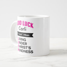 Caneca De Café Grande Mensagem cristã de boa sorte personalizada