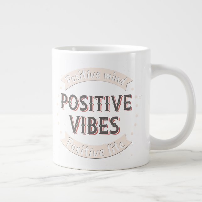 Caneca De Café Grande Mente Positiva Vibes Positivas Lite (Direita)