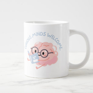 Caneca De Café Grande Mentes Curiosas São Bem-Vindas Cérebro Inteligente