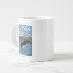 Caneca De Café Grande Mergulho Bald Eagle - Seward, Alaska