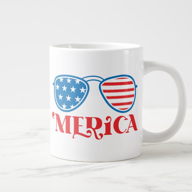 Caneca De Café Grande "Merica - 4 de julho (Direita)