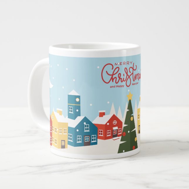 Caneca De Café Grande Merry Christmas Mug | Férias Festivas (Frente Esquerda)