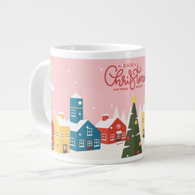 Caneca De Café Grande Merry Christmas Mug | Férias Festivas (Frente Esquerda)