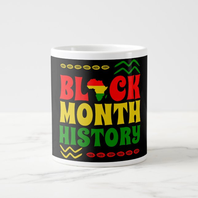 Caneca De Café Grande Mês da História Negra, Americano Africano (Frente)