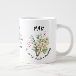 Caneca De Café Grande Mês de Nascimento Nome Personalizado Cristão Flor