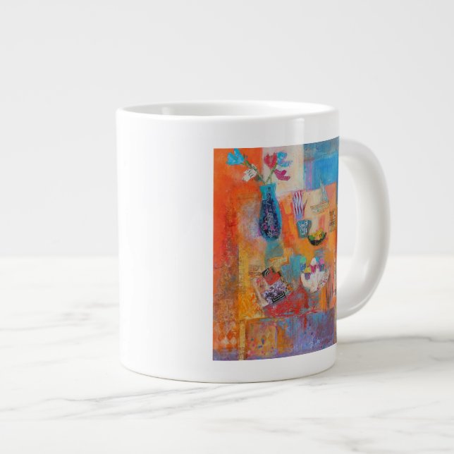 Caneca De Café Grande Mesa do verão (Frente Esquerda)