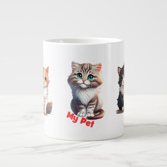 Caneca De Café Grande Meu Design de Pet Mug (Frente)