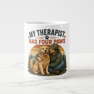 Caneca De Café Grande Meu Terapeuta Tem Quatro Patas Café Retriever Dour