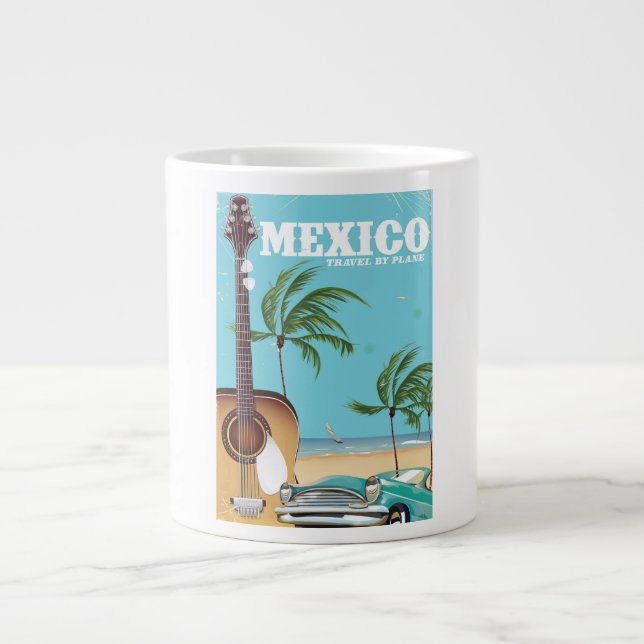 Caneca De Café Grande México - poster de viagens por avião (Frente)