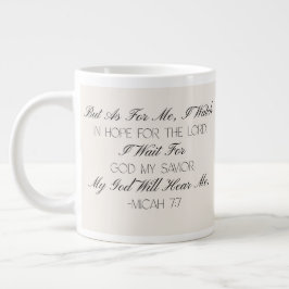 Caneca De Café Grande Micah 7:7 Hope Bible Verse Mug 