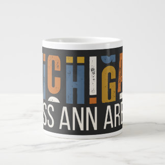 Caneca De Café Grande Michigan Eu Sinto Saudades de Ann Arbor