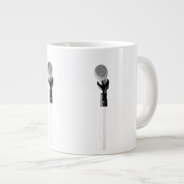 Caneca De Café Grande Microfone (Frente Esquerda)