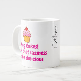 Caneca De Café Grande Microwave Mug para Receita de Bolo (Citação e Nome