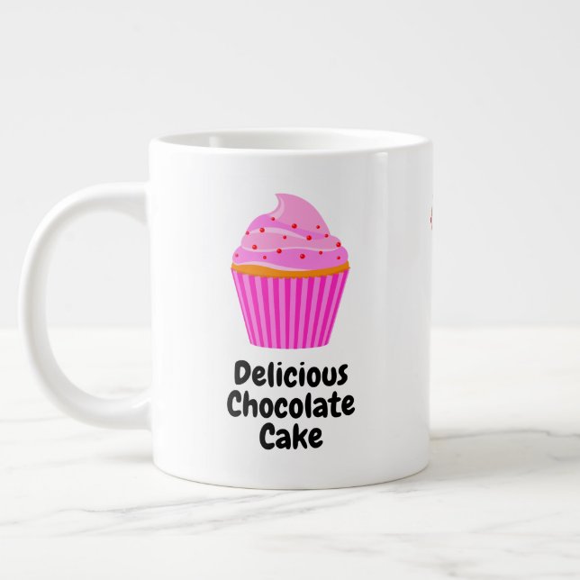 Caneca De Café Grande Microwave Safe 20oz Mug for Pink Cakes (Esquerda)