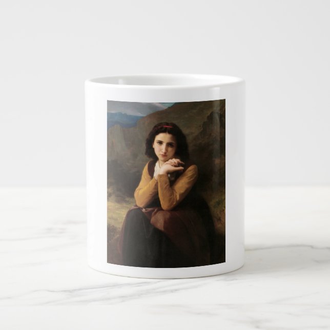 Caneca De Café Grande Mignon Innocence of Adolescent Girl, Bouguereau (Frente)