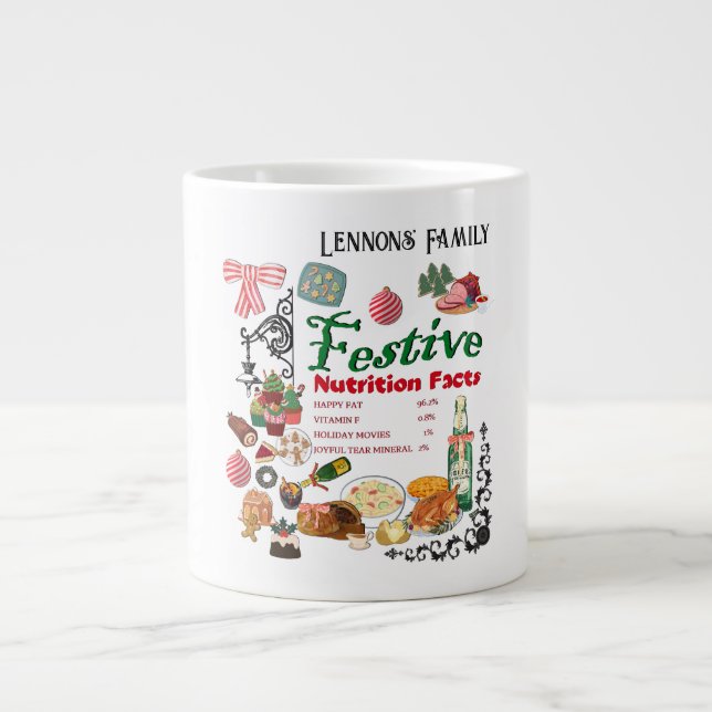 Caneca De Café Grande Mikitiez festivechristmas recipe baking holiday (Frente)