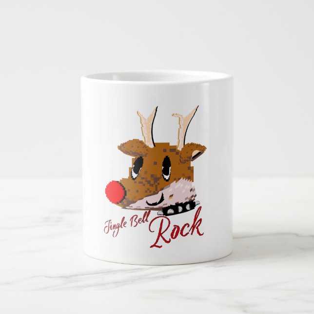 Caneca De Café Grande Mikitiez jinglebellrock punk gothmas reindeer  (Frente)
