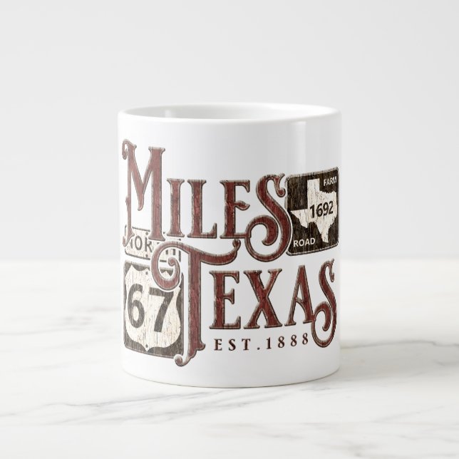 Caneca De Café Grande Miles Texas 20oz (Frente)