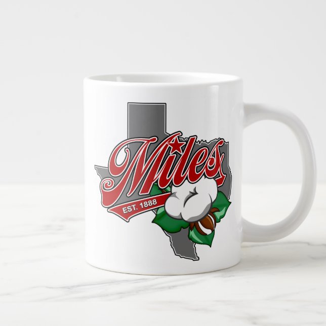 Caneca De Café Grande "MILES, TEXAS - COTTON" 20oz - Gama gigante de caf (Direita)