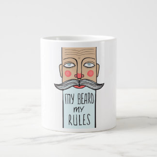Caneca De Café Grande Minha Barba, Minhas Regras Jumbo Coffee Mug