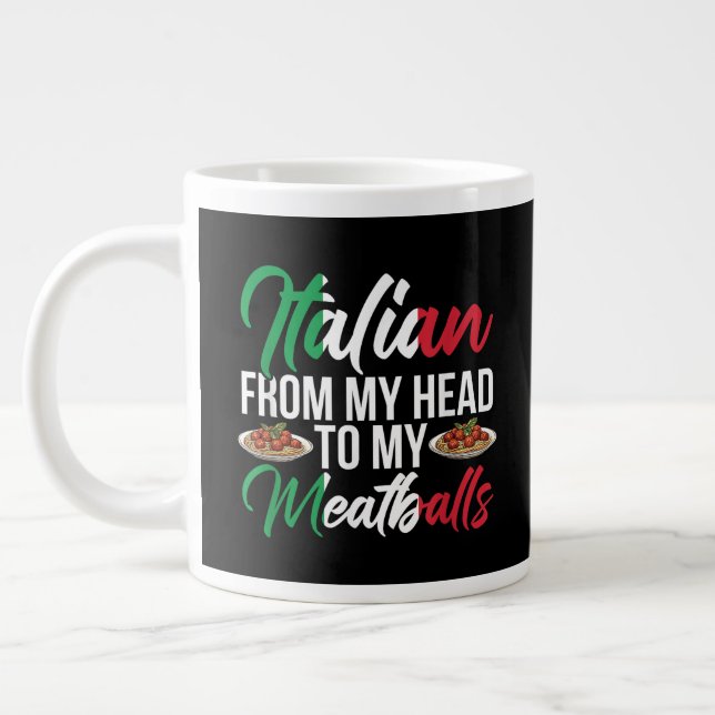 Caneca De Café Grande Minha Cabeça Para Minhas Almôndegas (Esquerda)