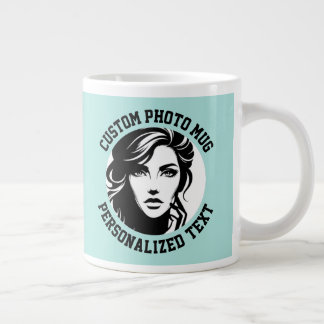 Caneca De Café Grande Minha Face em um Personalizado TURQUESA VERDE